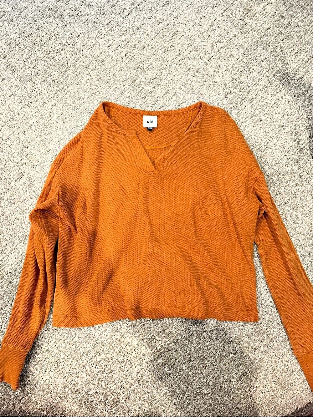 Cabi Long Sleeve Top in Orange Size Small Like New